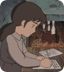 Becky, writing a letter
